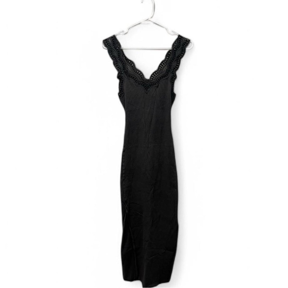 Free People Black Lace Detail Top